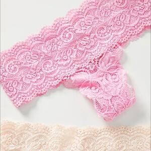 Anthropologie Dainty Laced Thong Set Plus  1X NEW